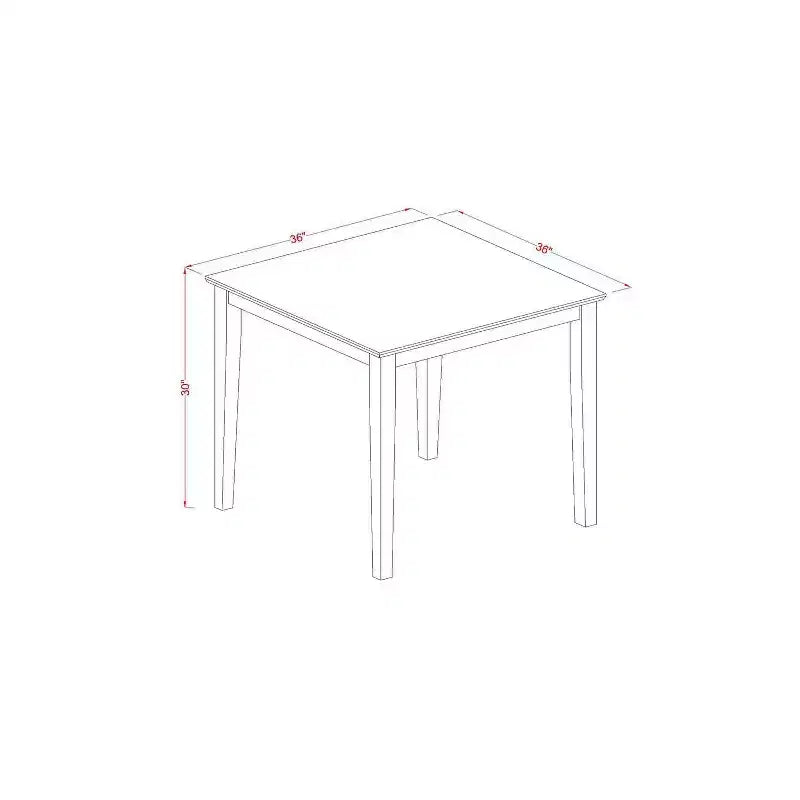 Set da tavola da pranzo HomeStock 3 pezzi con piano in legno massello finitura mogano - 2 posti a sedere