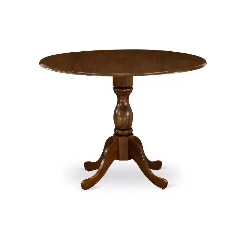 Tavolo da pranzo HomeStock 5 pezzi, piano in legno massello con finitura noce antico, con 4 sedie Parson con schienale a doghe a goccia