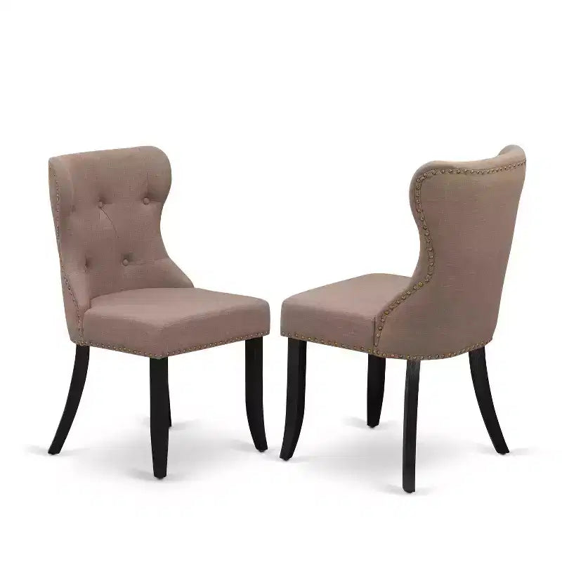 HomeStock Tavolo da Pranzo Rettangolare 7 Pezzi con Piano in Legno Massello Finitura Rovere Naturale e 6 Sedie