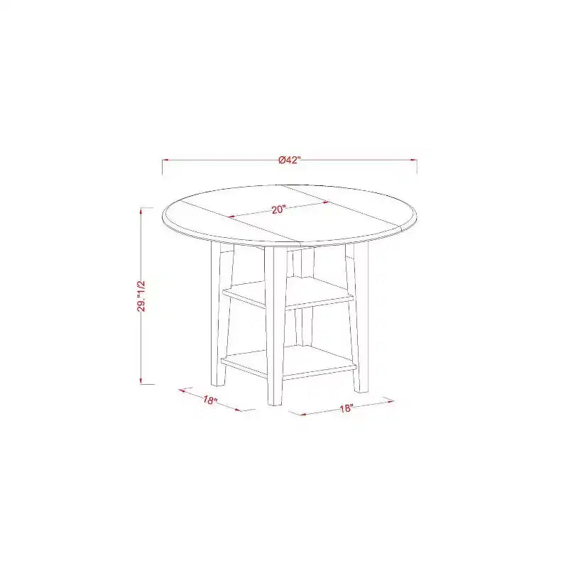 Set da pranzo HomeStock con tavolo rotondo in legno massello con piano a ribalta e finitura bianco lino, 3 pezzi