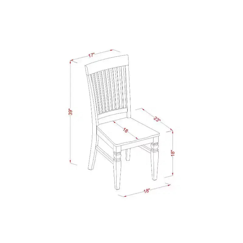 Set da pranzo da 5 pezzi con piano in legno massello color lattemiele e ciliegio (4 posti)