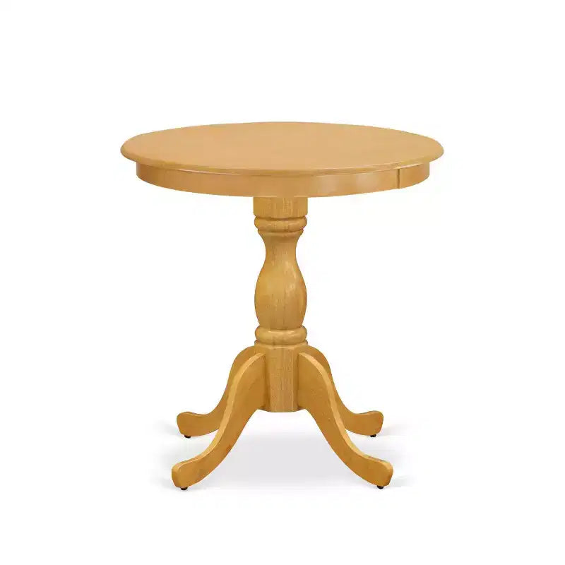 Set da Pranzo 3 Pezzi in Legno Massello con Finitura Rovere Naturale - Posti a Sedere per 4 Persone