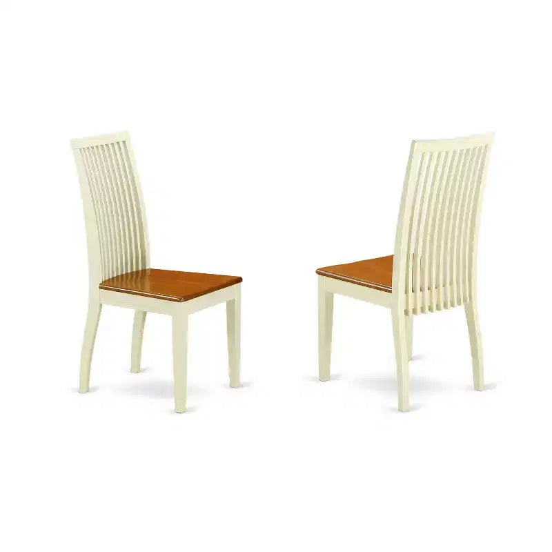 HomeStock Set da Pranzo Rotondo 3 Pezzi in Legno Massello Top Latticello e Ciliegio - 4 Posti a Sedere