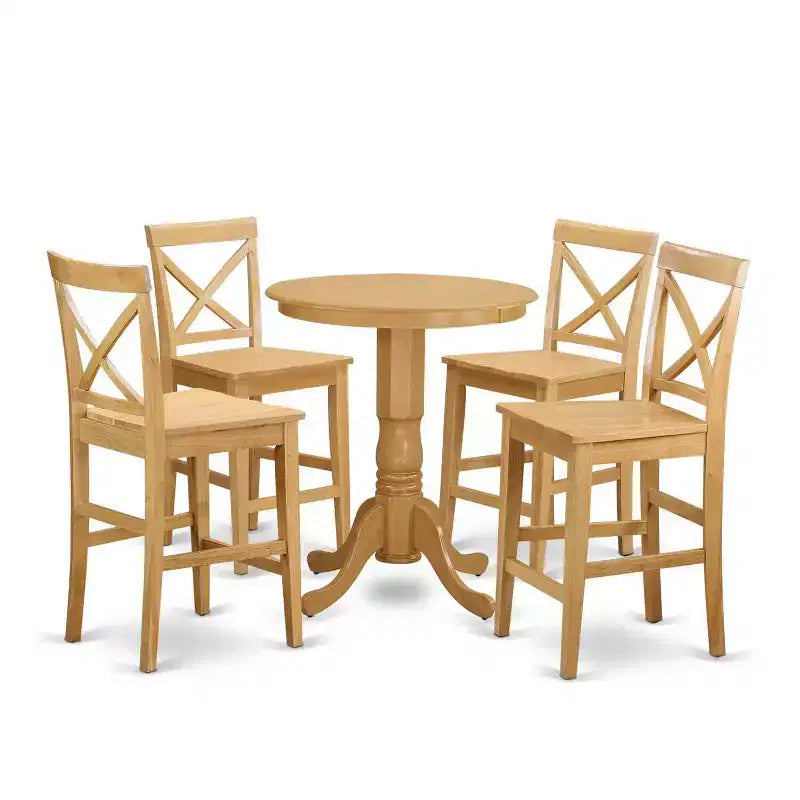 Kitchen Table Set - Counter Height Table & 4 Chairs - Elegant Dinette Set for Small Spaces