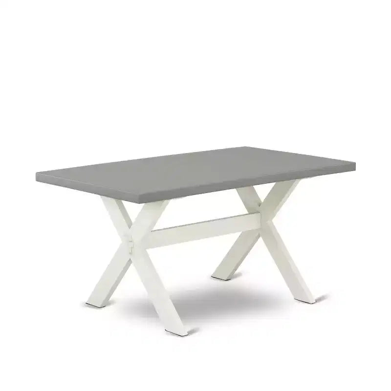 Tavolo da pranzo rettangolare in legno massello finitura rovere naturale da 7 pezzi con 6 sedie Parson con