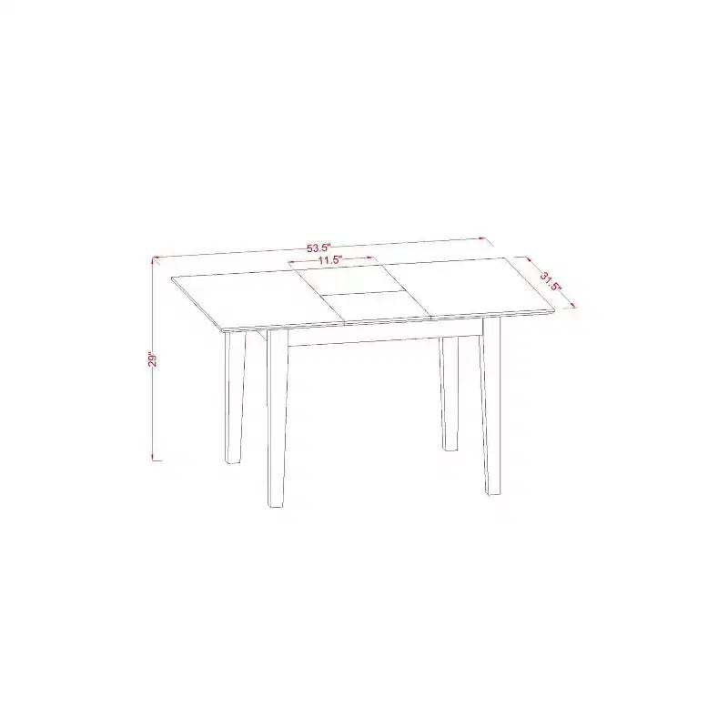 Set da pranzo rettangolare in legno massello con piano finitura rovere naturale - 5 pezzi - 4 posti