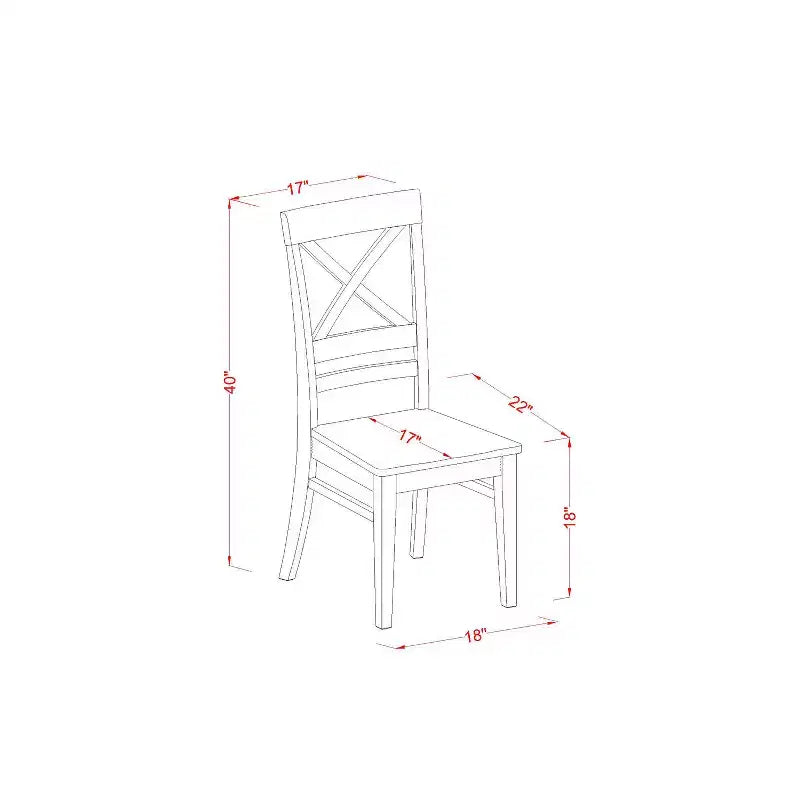 HomeStock Set da pranzo 5 pezzi con piano in legno massello color latticello e ciliegio - Posti a sedere per 4 persone