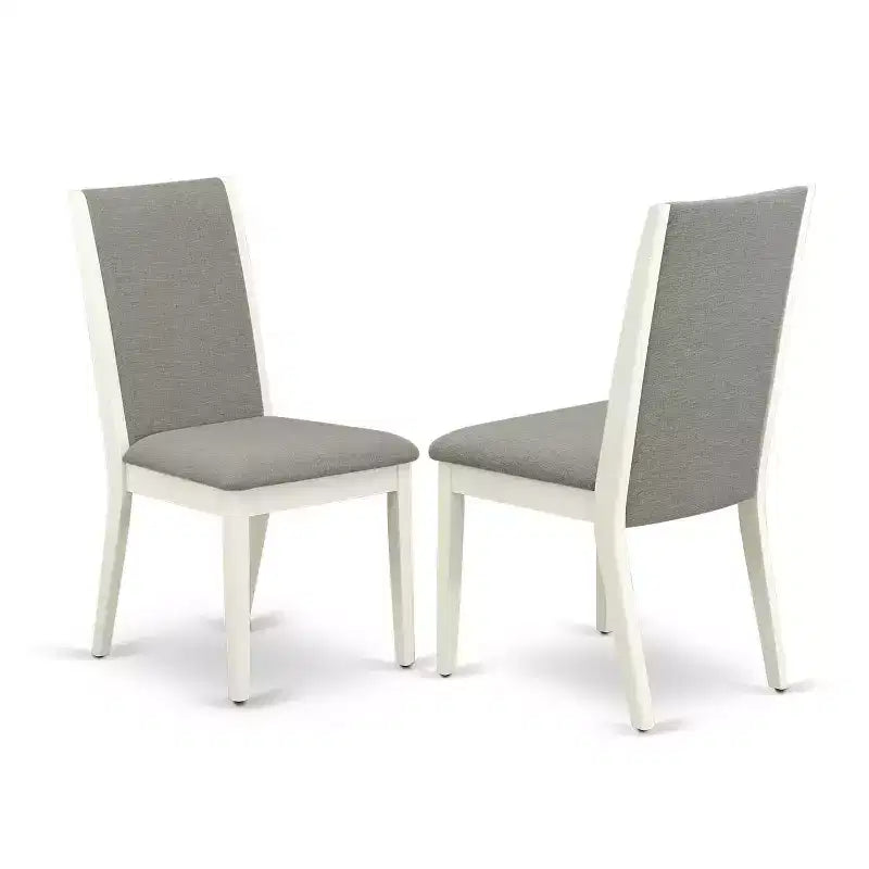 HomeStock Tavolo da pranzo rettangolare a 5 pezzi in legno massello con finitura color crema e ciliegio, con 4 sedie e prolunga a farfalla
