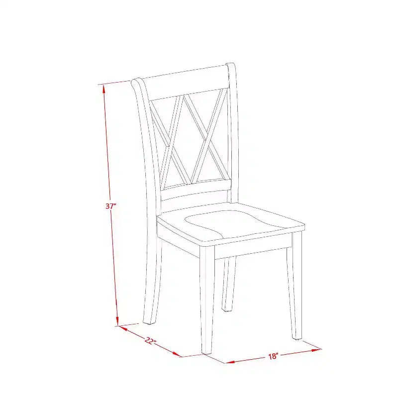 HomeStock, tavolo da pranzo ovale in 5 pezzi con finitura color latticello e ciliegio, piano in legno massello e 4 sedie con schienale a croce