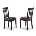 HomeStock 5-Piece Black and Cherry Finish Solid Wood Top Dining table with 4 Chairs with Slat Back