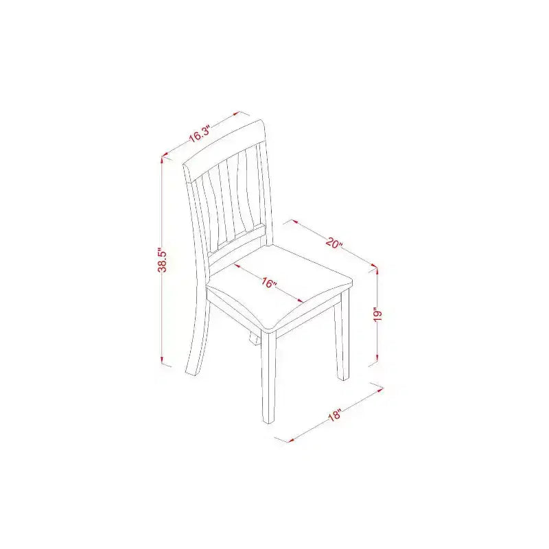HomeStock Set da pranzo 5 pezzi con tavolo in legno massello con finitura nera e ciliegio e 4 sedie con schienale a doghe