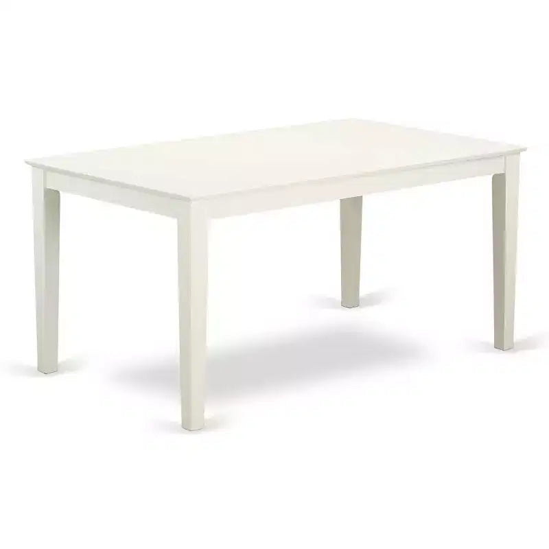 Set da pranzo di metà secolo - Tavolo rettangolare 7 pz e 6 sedie - Finitura bianca