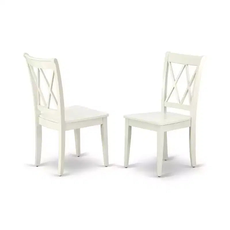 Set da pranzo di metà secolo - Tavolo rettangolare 7 pz e 6 sedie - Finitura bianca