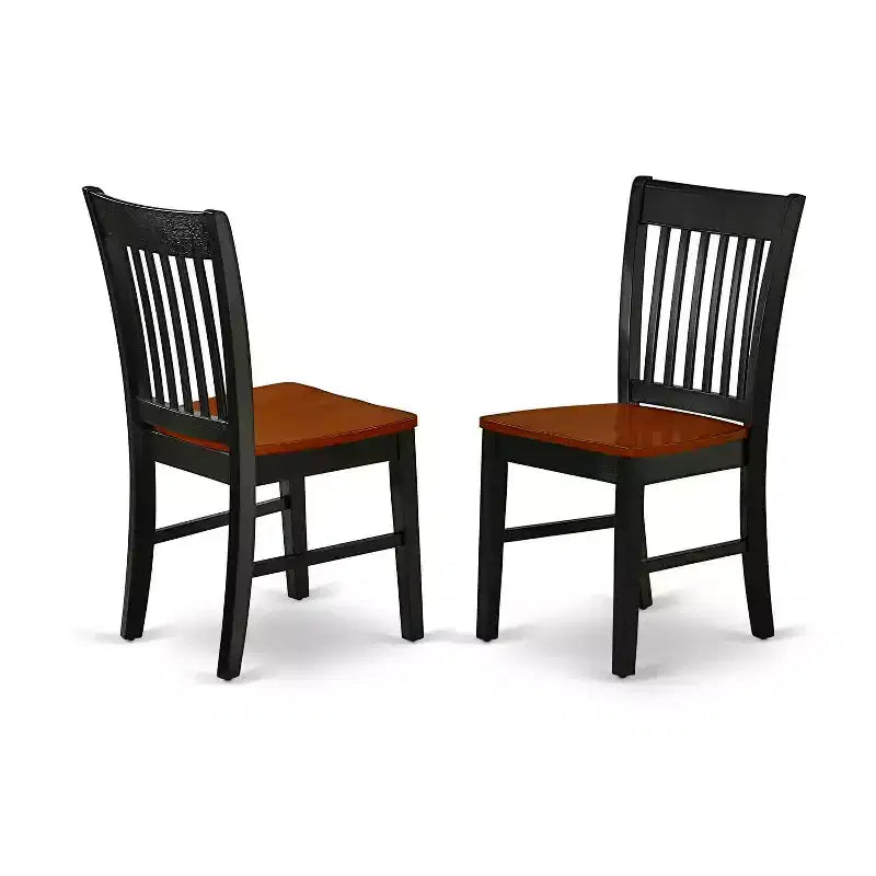 Set da pranzo HomeStock 3 pezzi con tavolo con parte superiore in legno massiccio finitura nera e color ciliegio con ribalta