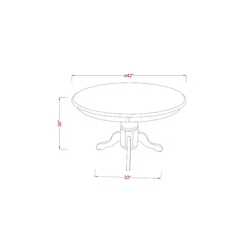 HomeStock Set da pranzo 3 pezzi con piano in legno massello con finitura lino bianco - Set da pranzo rotondo - 4 posti