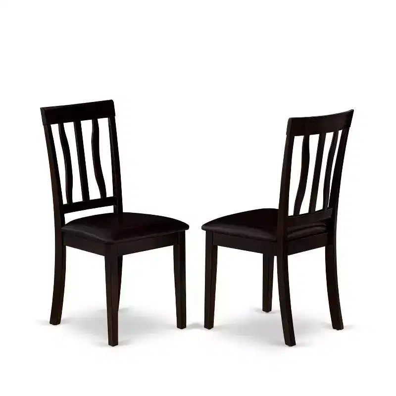 Set da pranzo da 5 pezzi in legno massello color cappuccino – per 4 persone