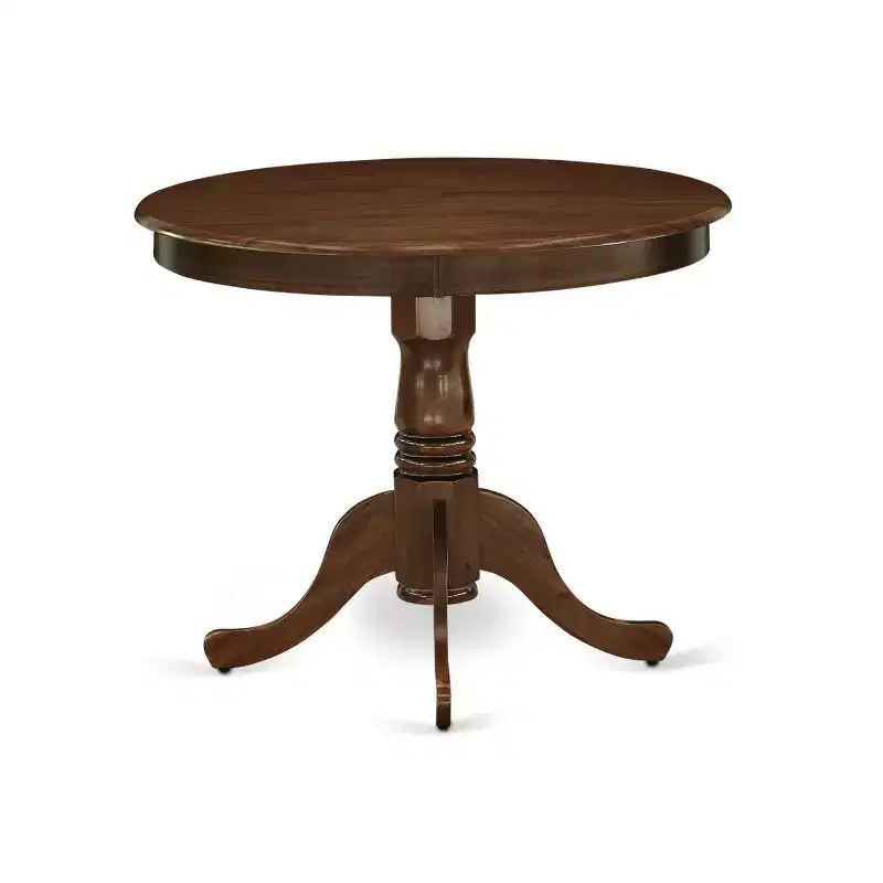 Set da pranzo con tavolo rotondo a piedistallo e 2 sedie - Set da cucina finitura noce antico