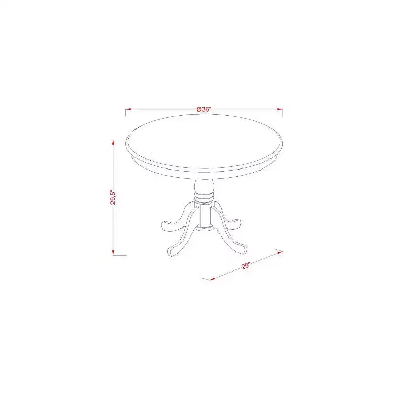 Set da pranzo con tavolo rotondo a piedistallo e 2 sedie - Set da cucina finitura noce antico