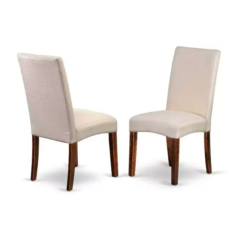 Set tavolo da cucina rettangolare 5 pezzi - Tavolo 122/152 cm con prolunga a farfalla e 4 sedie - Tessuto lino crema