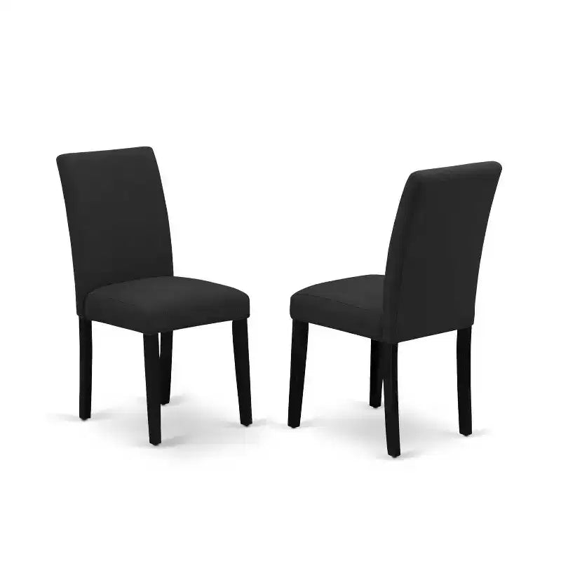 Set da pranzo 3 pezzi con piano in legno massello nero spazzolato (4 posti)