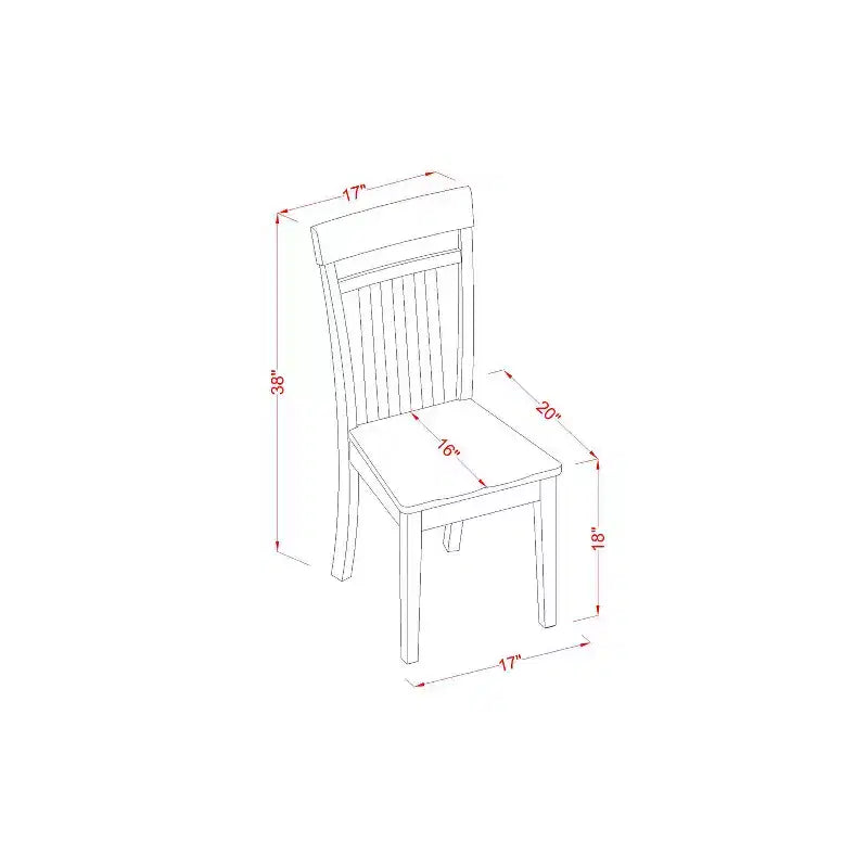 Set da pranzo vittoriano - Set tavolo e sedie da 3 pezzi - Tavolo rettangolare 32x54 pollici - Finitura mogano