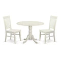 HomeStock 3-Pc Buttermilk and Cherry Solid Wood Top - Dining Room Set - Seats 4