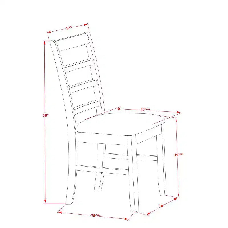 Set da pranzo rotondo da 3 pezzi in legno massello con finitura nera e color ciliegio - 4 posti