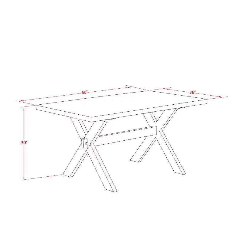 HomeStock Set da pranzo 5 pezzi con tavolo e 4 sedie in legno massello con finitura quercia naturale