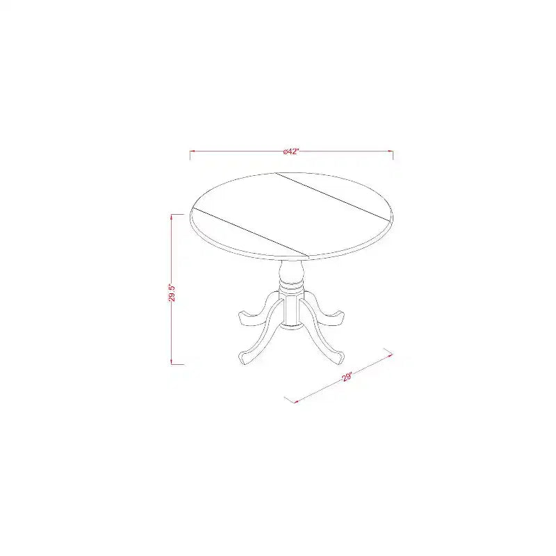 Set tavolo da pranzo con 2 sedie, tavolo da cucina rotondo con piano a ribalta, legno di caucciù massiccio, finitura marrone sella, 42x42 pollici