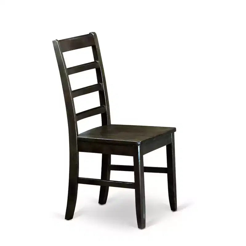 HomeStock Set da pranzo 5 pezzi in legno massello finitura nera e ciliegio con 4 sedie