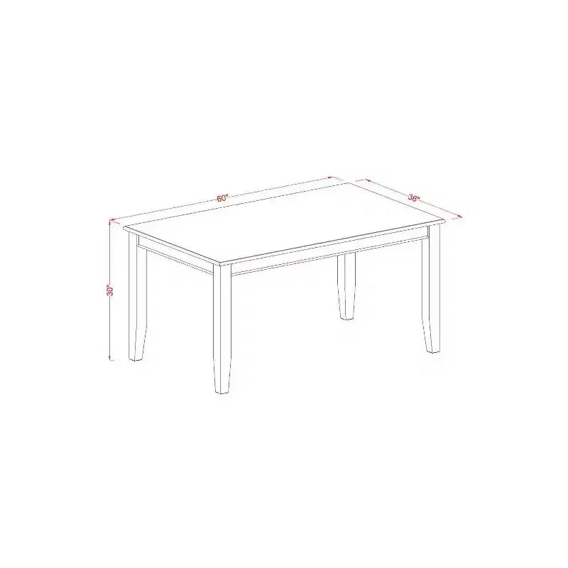HomeStock Set da Pranzo Rettangolare da 5 Pezzi con Piano in Legno Massello Finitura Nera - 4 Posti a Sedere