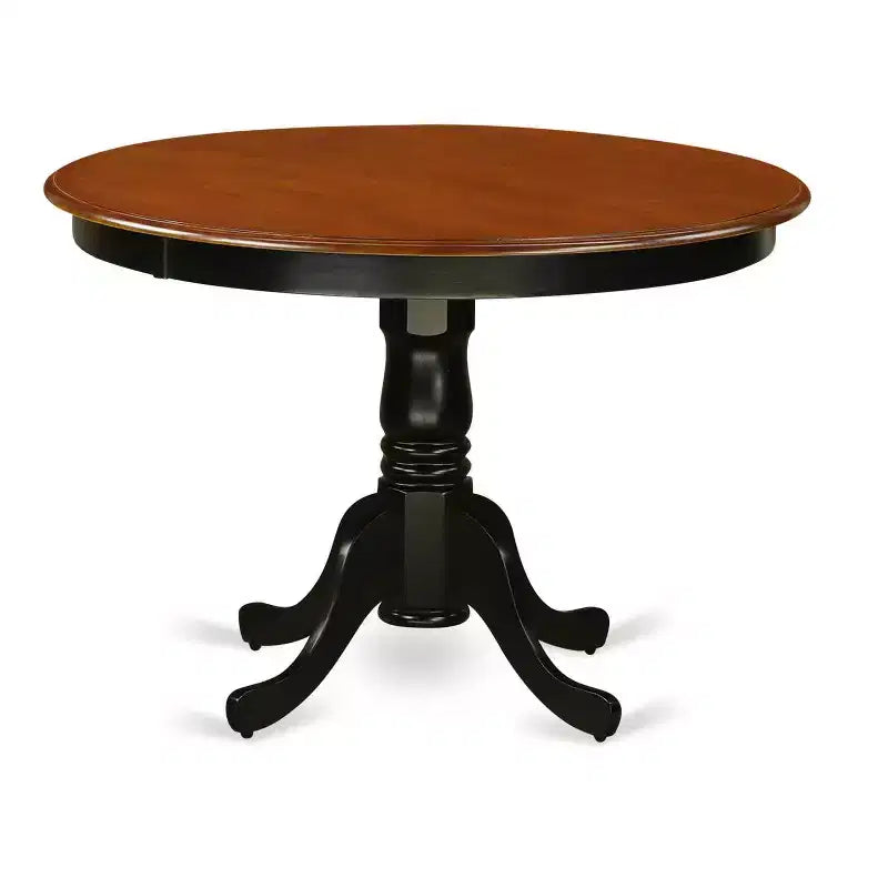 Set da pranzo da 5 pezzi - Tavolo da cucina rotondo e 4 sedie - Finitura ciliegio nero - Tavolo da 42 pollici