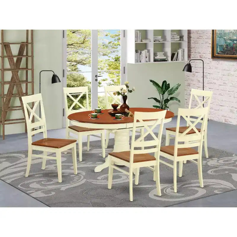 Set da pranzo moderno 5 pezzi - Tavolo e sedie in legno di gomma - Mobili per sala da pranzo cucina