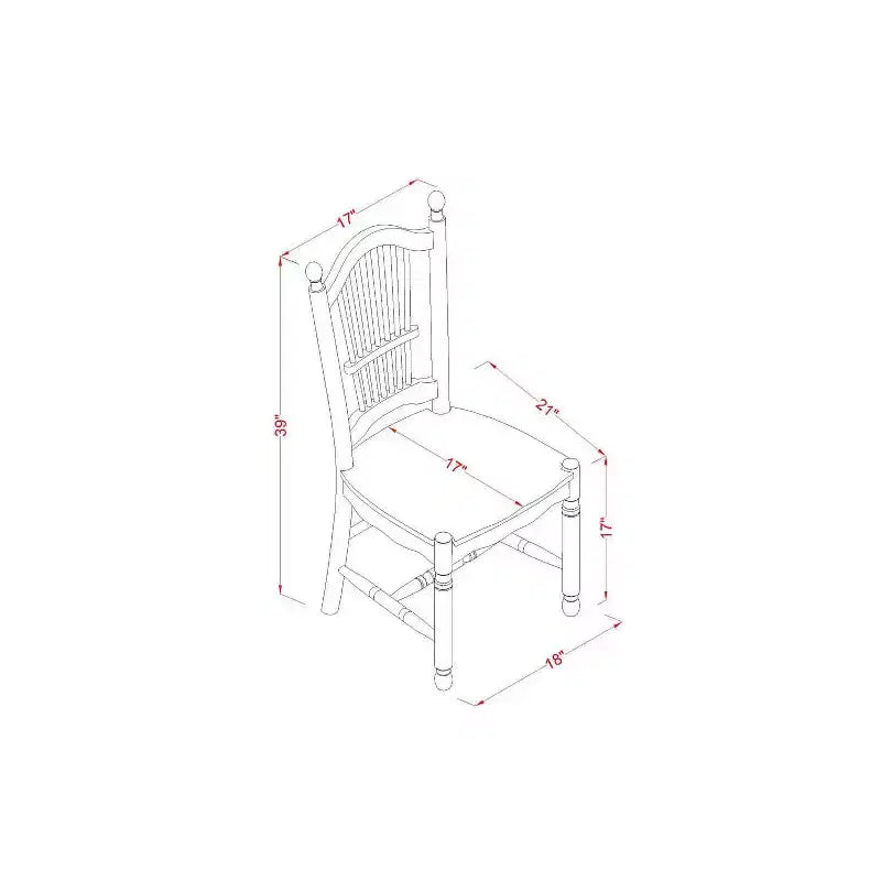 Set da pranzo 5 pezzi in legno massello con finitura nera e color ciliegio - 4 posti