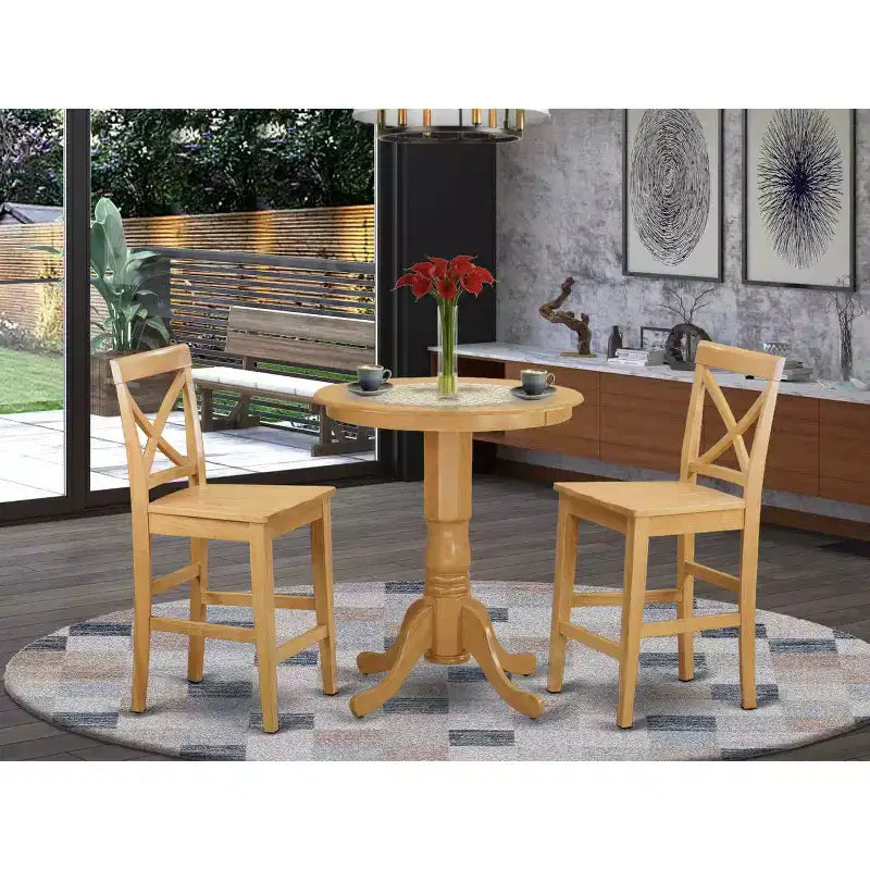 Set Tavolo da Bar per Cucina - Tavolo e Sedie Altezza Bancone - Set da Pranzo per Piccoli Spazi
