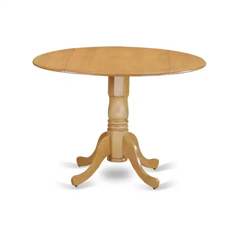 Set tavolo da pranzo rotondo - Tavolo da 42 con ribalte e 2 sedie Parsons - Similpelle PU bianco lino