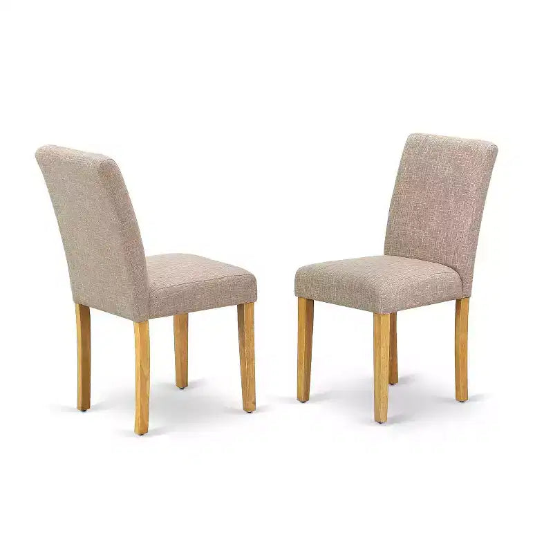 Set da pranzo quadrato 5 pezzi - Tavolo da 36 pollici con sedie Parsons - Tessuto di lino - Stile moderno rustico
