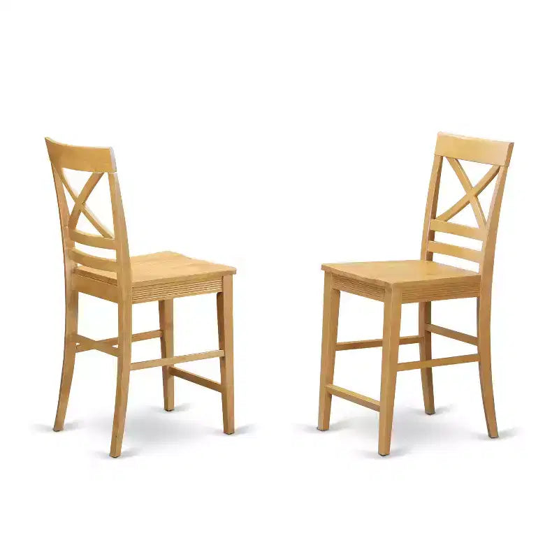 Set da pranzo 5 pezzi in legno massello con finitura in rovere naturale - 4 posti a sedere