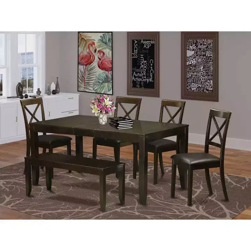 Set tavolo da pranzo rettangolare con sedie da cucina - Tavolo da pranzo moderno per la casa