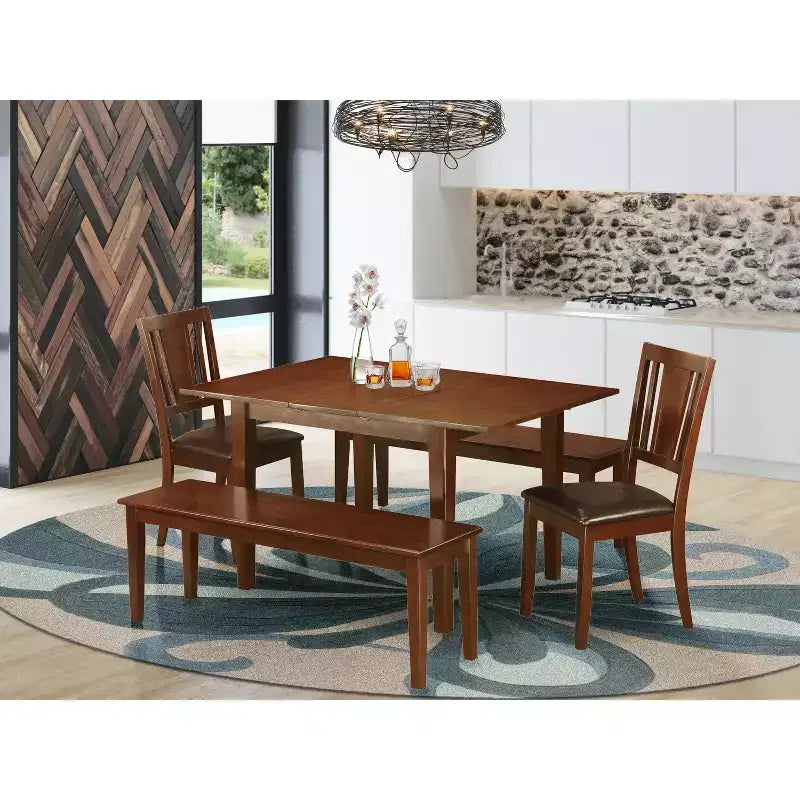 Set da pranzo - Tavolo da pranzo piccolo con sedie e panca - Mobili da sala da pranzo per cucina