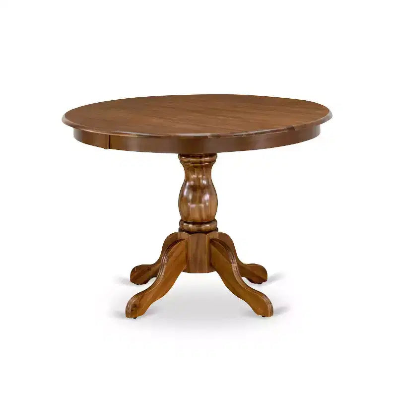 HomeStock Set da pranzo in 5 pezzi con tavolo in legno massello con finitura noce antico e 4 sedie