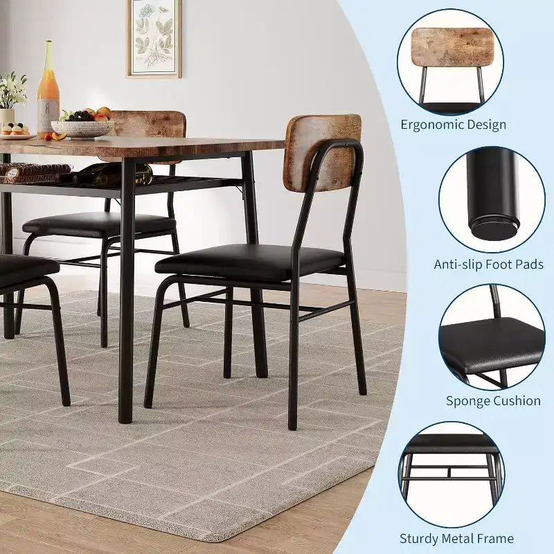 Set da pranzo da 3 pezzi per 2 persone, tavolo da cucina in legno, tavolino da cucina, sedie imbottite e struttura in metallo, per piccoli spazi, appartamento