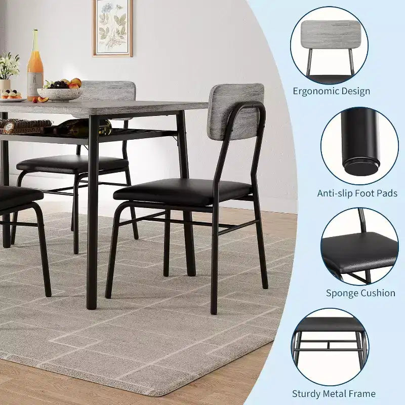 Set da pranzo da 3 pezzi per 2 persone, tavolo da cucina in legno, tavolino da cucina, sedie imbottite e struttura in metallo, per piccoli spazi, appartamento