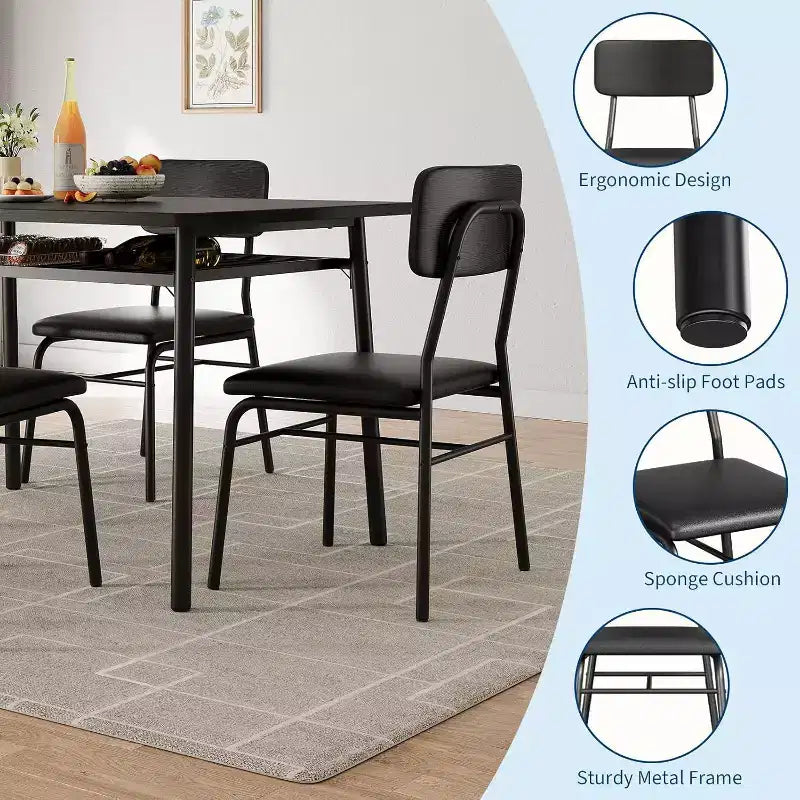 Set da pranzo da 3 pezzi per 2 persone, tavolo da cucina in legno, tavolino da cucina, sedie imbottite e struttura in metallo, per piccoli spazi, appartamento