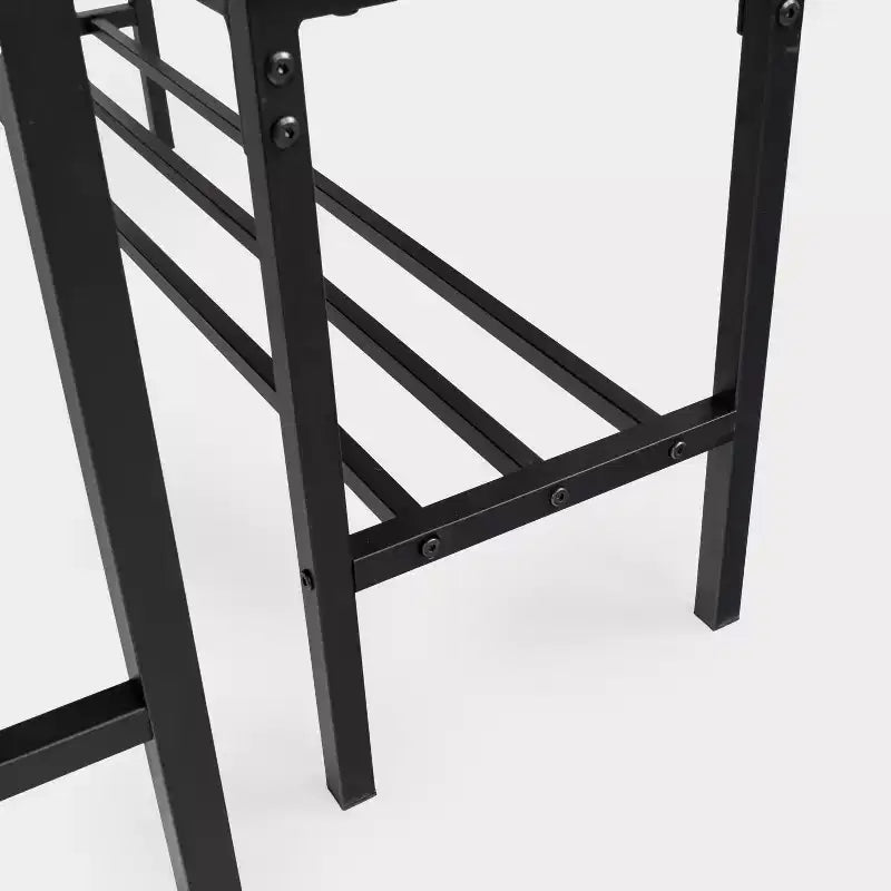 Set tavolo da pranzo salvaspazio Homy Casa da 3 pezzi con struttura in metallo, piano in legno ingegnerizzato, marrone