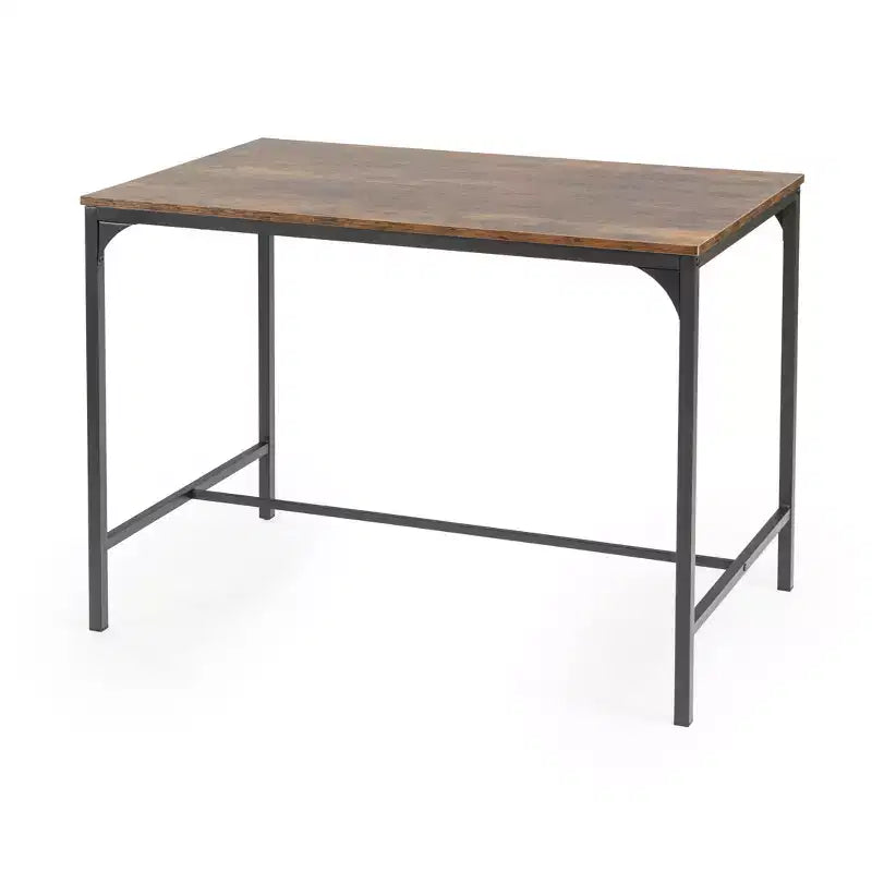 Set tavolo da pranzo salvaspazio Homy Casa da 3 pezzi con struttura in metallo, piano in legno ingegnerizzato, marrone