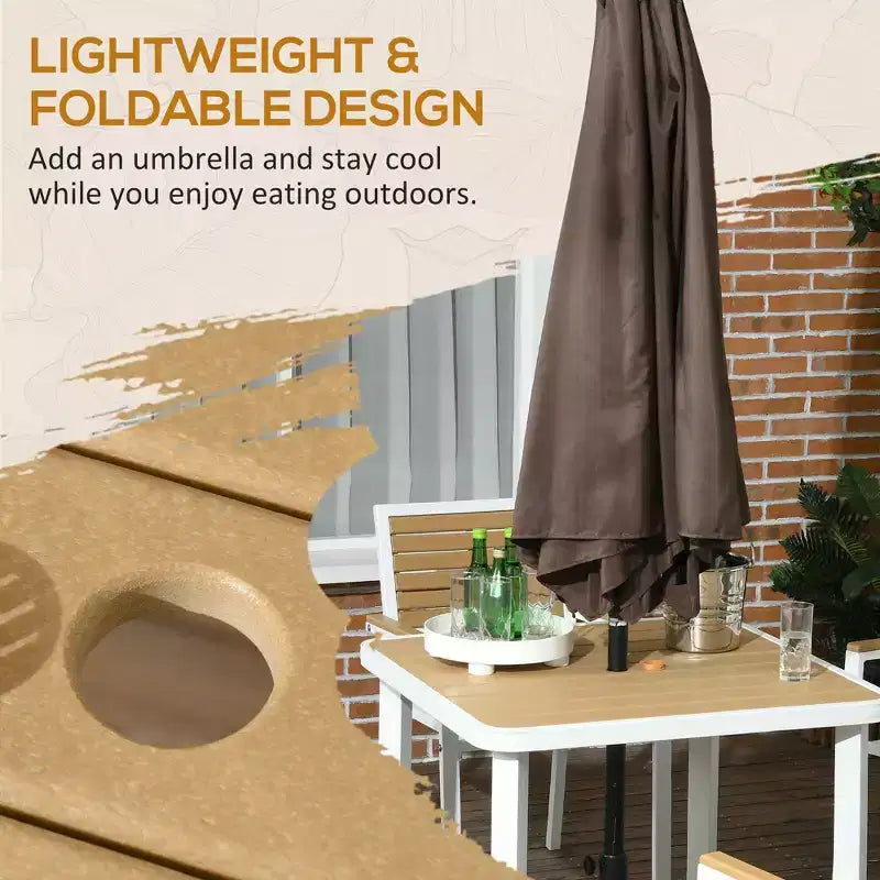 Set da pranzo da esterno 5 pezzi per 4 persone, Set mobili da giardino in rattan sintetico, Set tavolo e sedie da patio con cuscini, Tavolo quadrato con piano in metallo