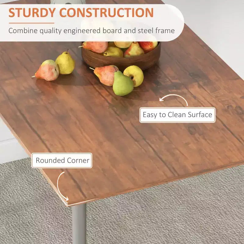 Set tavolo da pranzo per 4, tavolo e sedie da cucina moderni da 5 pezzi, set sala da pranzo in legno massiccio per piccoli spazi, angolo colazione