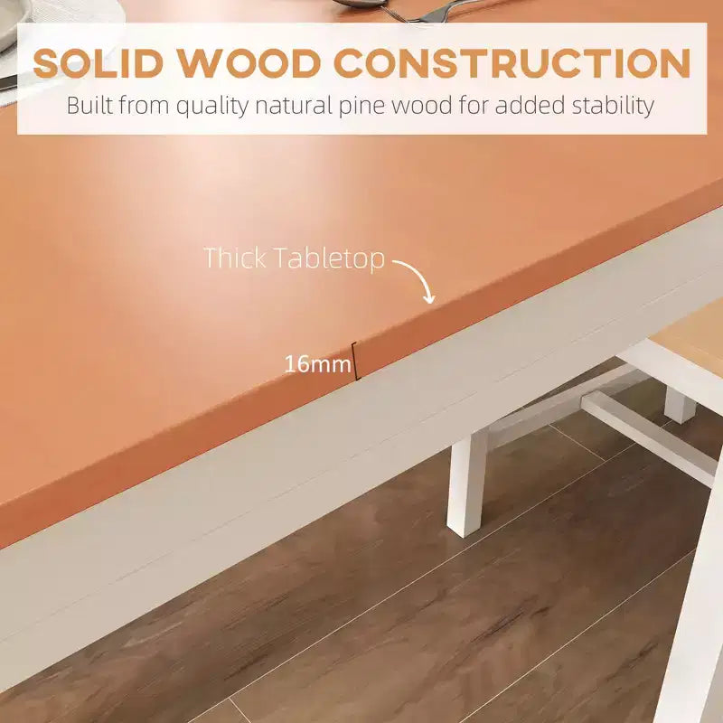 Set tavolo da pranzo per 4, tavolo e sedie da cucina moderni da 5 pezzi, set sala da pranzo in legno massiccio per piccoli spazi, angolo colazione