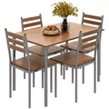 Set tavolo da pranzo per 4, tavolo e sedie da cucina moderni da 5 pezzi, set sala da pranzo in legno massiccio per piccoli spazi, angolo colazione
